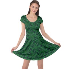 Green Intricate Pattern Cap Sleeve Dress by SpinnyChairDesigns