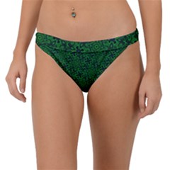 Green Intricate Pattern Band Bikini Bottom by SpinnyChairDesigns