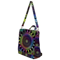 Colorful Rainbow Colored Arabesque Mandala Kaleidoscope  Crossbody Backpack by SpinnyChairDesigns