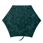 Dark Teal Butterfly Pattern Mini Folding Umbrellas