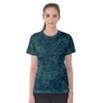 Dark Teal Butterfly Pattern Women s Cotton Tee