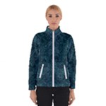 Dark Teal Butterfly Pattern Winter Jacket