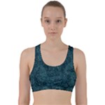 Dark Teal Butterfly Pattern Back Weave Sports Bra