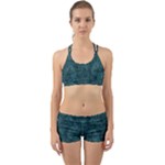 Dark Teal Butterfly Pattern Back Web Gym Set