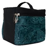 Dark Teal Butterfly Pattern Make Up Travel Bag (Small)