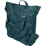 Dark Teal Butterfly Pattern Buckle Up Backpack