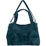 Dark Teal Butterfly Pattern Double Compartment Shoulder Bag