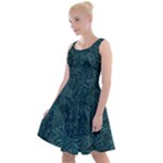 Dark Teal Butterfly Pattern Knee Length Skater Dress