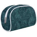 Dark Teal Butterfly Pattern Makeup Case (Medium)