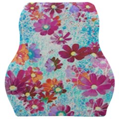 Cosmos Flowers Car Seat Velour Cushion  by DinkovaArt