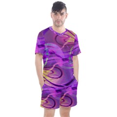 Infinity Painting Purple Men s Mesh Tee And Shorts Set