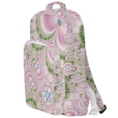 Pastel Pink Abstract Floral Print Pattern Double Compartment Backpack