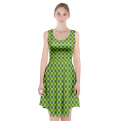 Green Polka Dots Spots Pattern Racerback Midi Dress