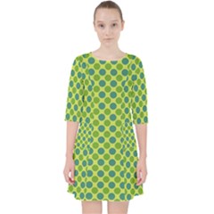 Green Polka Dots Spots Pattern Pocket Dress