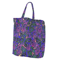 Purple Abstract Butterfly Pattern Giant Grocery Tote by SpinnyChairDesigns