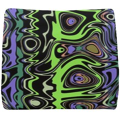 Green And Black Abstract Pattern Seat Cushion by SpinnyChairDesigns