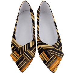 Black And Yellow Stripes Pattern Women s Bow Heels by SpinnyChairDesigns
