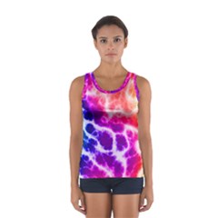 Colorful Tie Dye Pattern Texture Sport Tank Top  by SpinnyChairDesigns