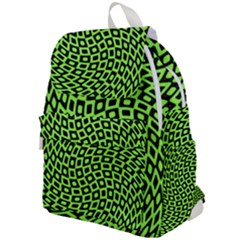 Abstract Black And Green Checkered Pattern Top Flap Backpack by SpinnyChairDesigns