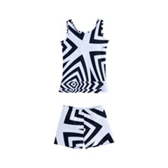 Abstract Zebra Stripes Pattern Kids  Boyleg Swimsuit by SpinnyChairDesigns