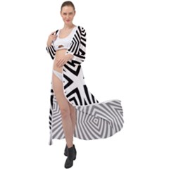 Abstract Zebra Stripes Pattern Maxi Chiffon Beach Wrap by SpinnyChairDesigns