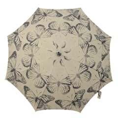 Vintage Ink Stamp On Paper Monarch Butterfly Hook Handle Umbrellas (medium) by SpinnyChairDesigns