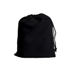 Plain Black Solid Color Drawstring Pouch (large) by FlagGallery