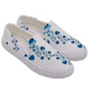 Abstract Blue Flowers on White Men s Canvas Slip Ons View3