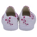 Abstract Pink Roses on White Kids  Canvas Slip Ons View4