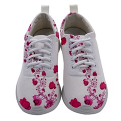 Abstract Pink Roses On White Athletic Shoes by SpinnyChairDesigns