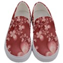 Tea Rose Colored Floral Pattern Men s Canvas Slip Ons View1