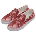 Tea Rose Colored Floral Pattern Men s Canvas Slip Ons View2