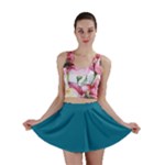 Mosaic Blue Pantone Solid Color Mini Skirt