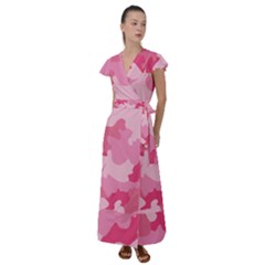 Camo Pink Flutter Sleeve Maxi Dress by MooMoosMumma