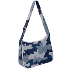 Camo Blue Zip Up Shoulder Bag by MooMoosMumma