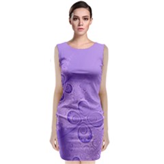 Purple Intricate Swirls Pattern Sleeveless Velvet Midi Dress by SpinnyChairDesigns