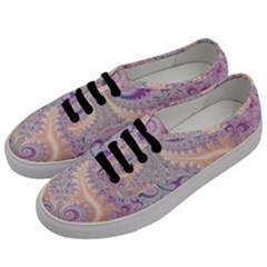 Pastel Pink Intricate Swirls Spirals  Men s Classic Low Top Sneakers by SpinnyChairDesigns