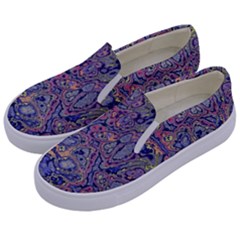 Colorful Marbled Paint Texture Kids  Canvas Slip Ons