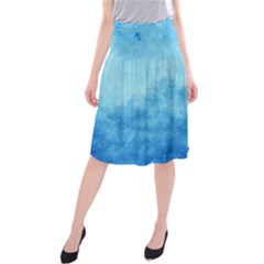 Abstract Sky Blue Texture Midi Beach Skirt by SpinnyChairDesigns