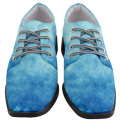 Abstract Sky Blue Texture Women Heeled Oxford Shoes by SpinnyChairDesigns