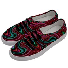 Red Green Swirls Men s Classic Low Top Sneakers by SpinnyChairDesigns