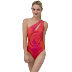 Pink And Orange Swirl To One Side Swimsuit by SpinnyChairDesigns