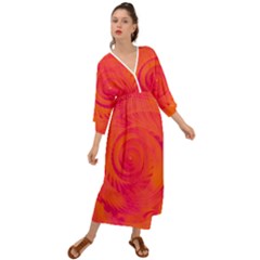 Pink And Orange Swirl Grecian Style  Maxi Dress by SpinnyChairDesigns