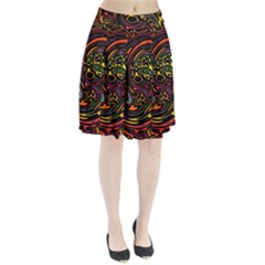 Abstract Tribal Swirl Pleated Skirt by SpinnyChairDesigns