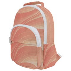 Coral Peach Swoosh Rounded Multi Pocket Backpack