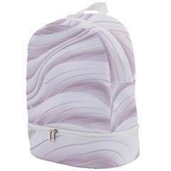 Pale Pink And White Swoosh Zip Bottom Backpack by SpinnyChairDesigns