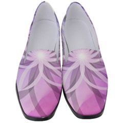 Watercolor Blue Purple Floral Pattern Women s Classic Loafer Heels by SpinnyChairDesigns