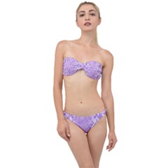 Purple Wildflowers Pattern Classic Bandeau Bikini Set by SpinnyChairDesigns