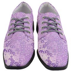 Purple Wildflowers Pattern Women Heeled Oxford Shoes by SpinnyChairDesigns