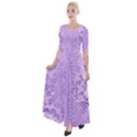 Purple Wildflowers Pattern Half Sleeves Maxi Dress View1